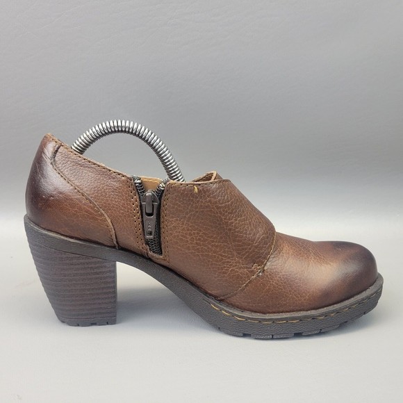 BOC Born Concepts Women's Sz 6.5 US/37‎ EU Brown Leather Zip Heeled Shoes C03752 - Picture 12 of 16